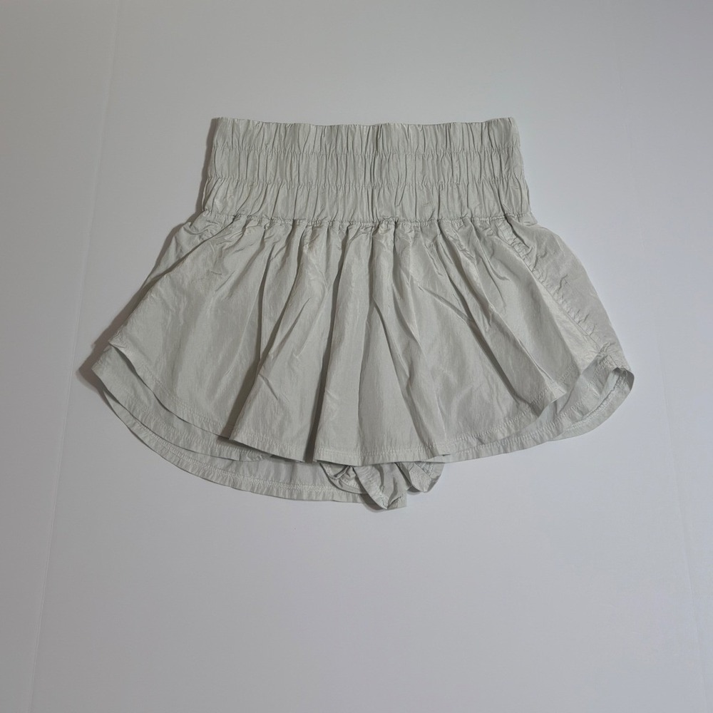 Free People Movement The Way Home Shorts High Waist Smocked Athletic Gray Small